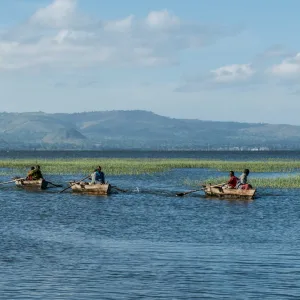 Ethiopia fishermen on Lake Ziway